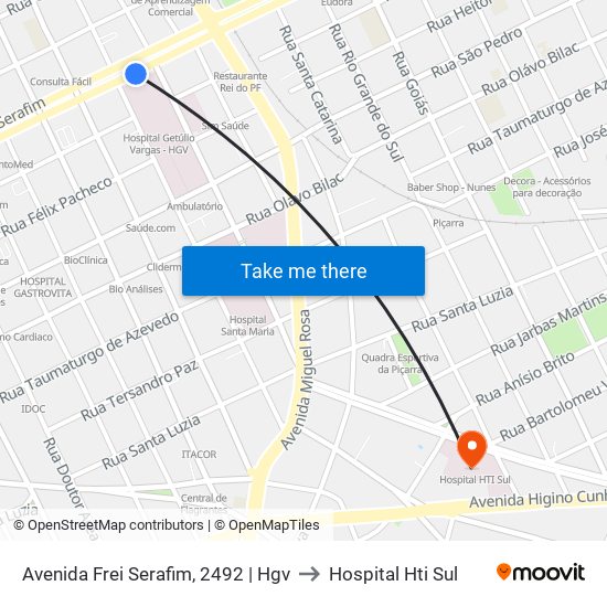 Avenida Frei Serafim, 2492 | Hgv to Hospital Hti Sul map