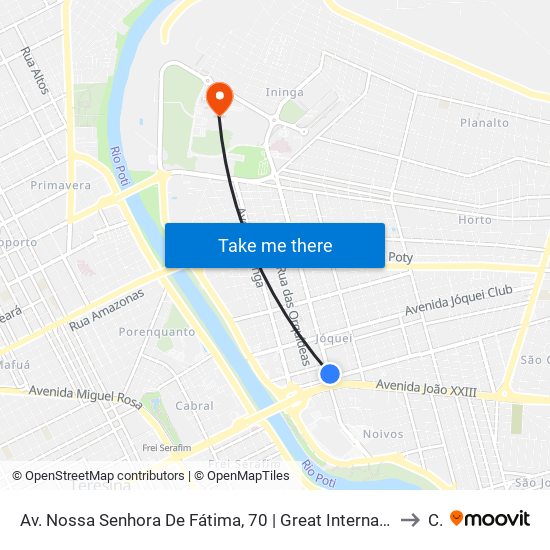 Av. Nossa Senhora De Fátima, 70 | Great International School to Ct map