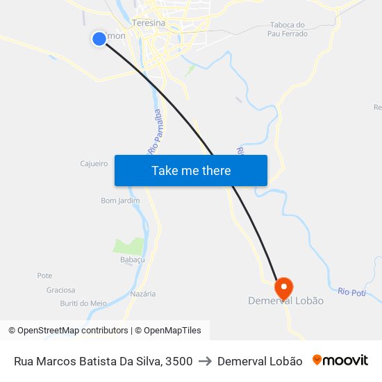 Rua Marcos Batista Da Silva, 3500 to Demerval Lobão map