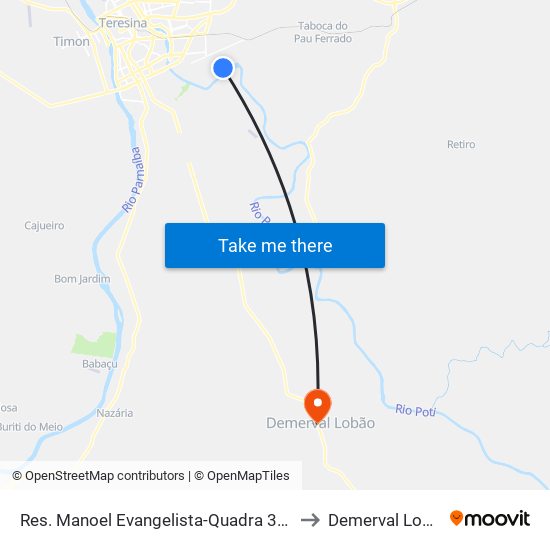 Res. Manoel Evangelista-Quadra 31, 21 to Demerval Lobão map