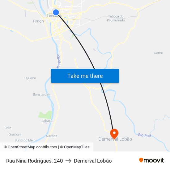 Rua Nina Rodrigues, 240 to Demerval Lobão map