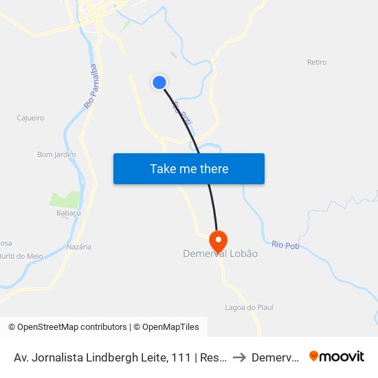 Av. Jornalista Lindbergh Leite, 111 | Res. Torquato Neto, Quadra Ag to Demerval Lobão map