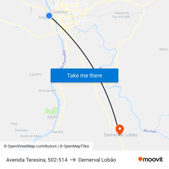 Avenida Teresina, 502-514 to Demerval Lobão map