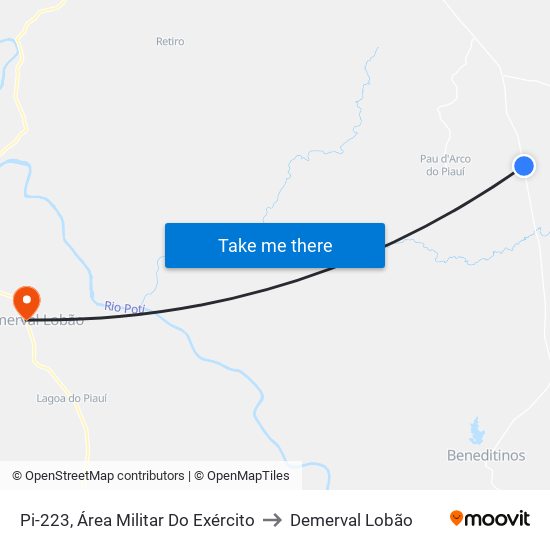 Pi-223, Área Militar Do Exército to Demerval Lobão map