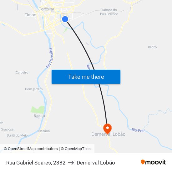 Rua Gabriel Soares, 2382 to Demerval Lobão map