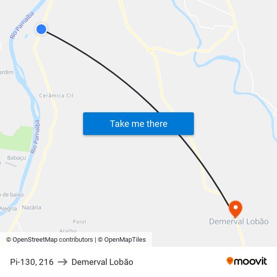 Pi-130, 216 to Demerval Lobão map