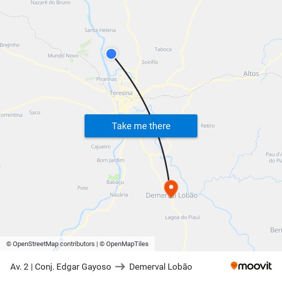 Av. 2 | Conj. Edgar Gayoso to Demerval Lobão map