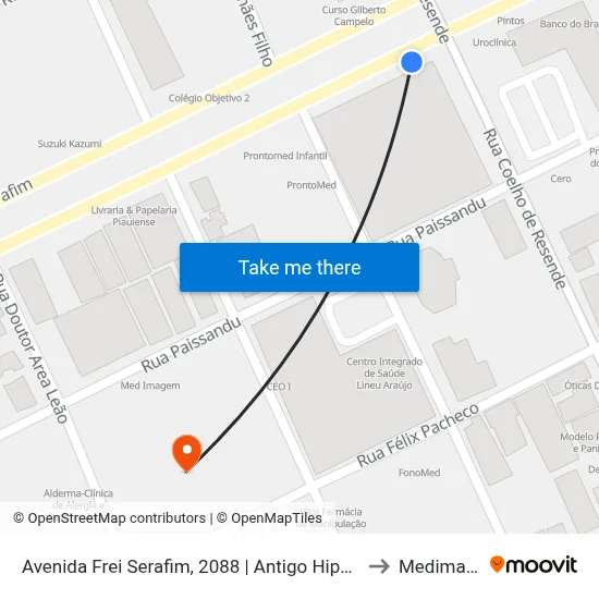 Avenida Frei Serafim, 2088 | Antigo Hiper Bompreço to Medimagem map
