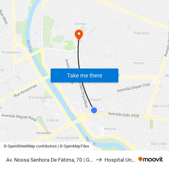 Av. Nossa Senhora De Fátima, 70 | Great International School to Hospital Universitário map