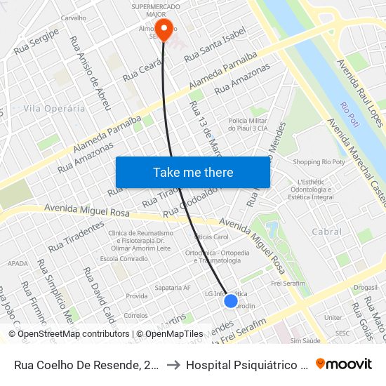 Rua Coelho De Resende, 235 | Coxinha No Cone to Hospital Psiquiátrico Areolino De Abreu map