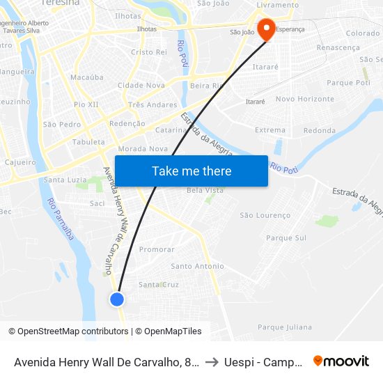 Avenida Henry Wall De Carvalho, 88376 | Oposto Ao Posto Jamily to Uespi - Campus Clóvis Moura map
