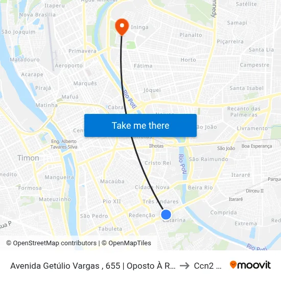 Avenida Getúlio Vargas , 655 | Oposto À Rodoviária to Ccn2 Ufpi map