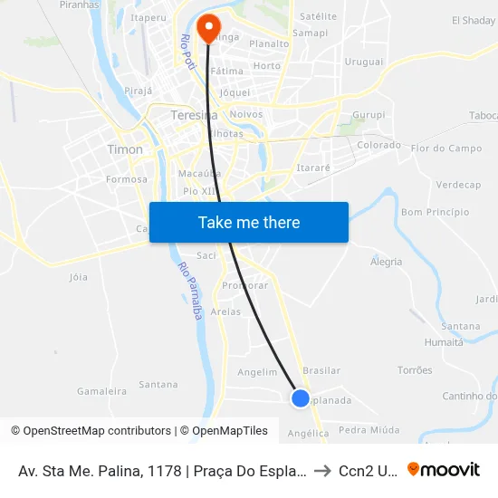 Av. Sta Me. Palina, 1178 | Praça Do Esplanada to Ccn2 Ufpi map