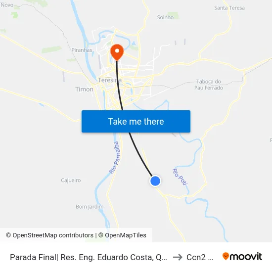 Parada Final| Res. Eng. Eduardo Costa, Quadra Q to Ccn2 Ufpi map