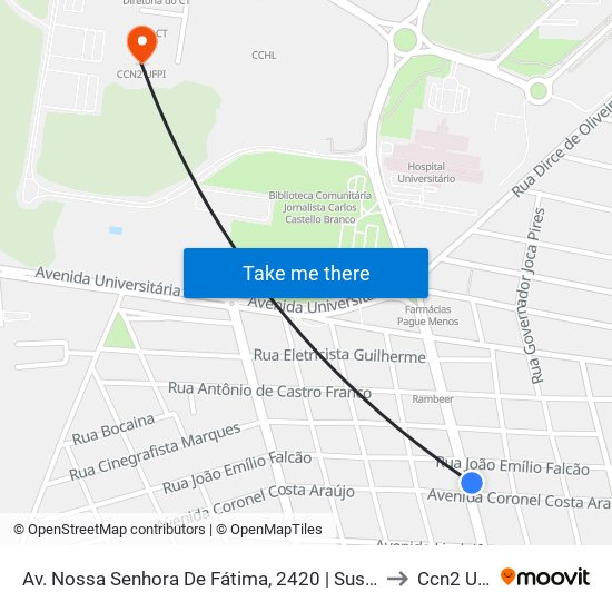 Av. Nossa Senhora De Fátima, 2420 | Sushi Bar to Ccn2 Ufpi map