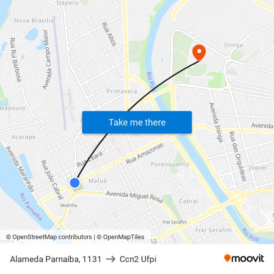 Alameda Parnaíba, 1131 to Ccn2 Ufpi map