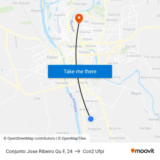 Conjunto Jose Ribeiro Qu F, 24 to Ccn2 Ufpi map