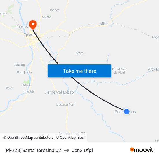 Pi-223, Santa Teresina 02 to Ccn2 Ufpi map