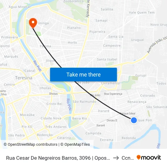 Rua Cesar De Negreiros Barros, 3096 | Oposto À Cmei Cíntia Medeiros De Oliveira to Ccn2 Ufpi map