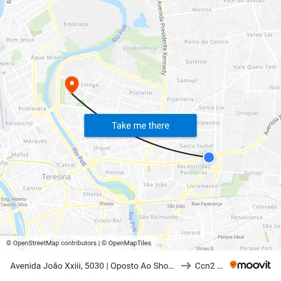 Avenida João Xxiii, 5030 | Oposto Ao Show Auto Mall to Ccn2 Ufpi map