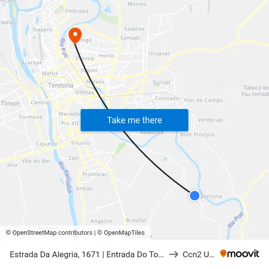 Estrada Da Alegria, 1671 | Entrada Do Torrões to Ccn2 Ufpi map