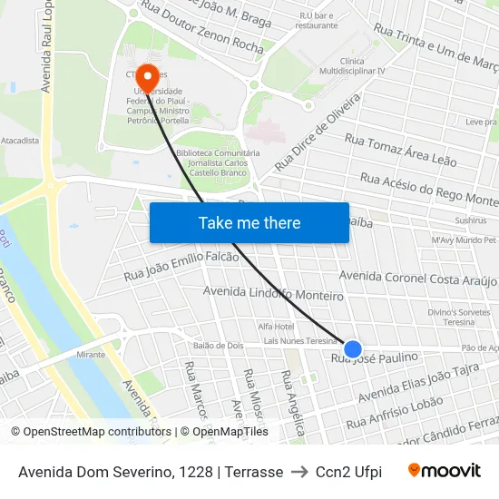 Avenida Dom Severino, 1228 | Terrasse to Ccn2 Ufpi map