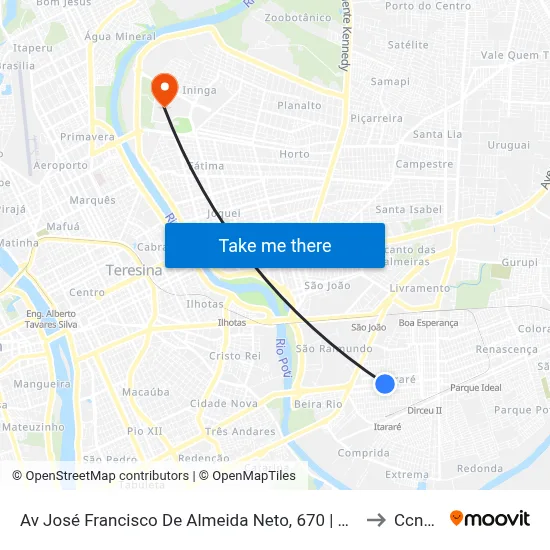 Av José Francisco De Almeida Neto, 670 | Oposto Ao Banco Do Brasil to Ccn2 Ufpi map