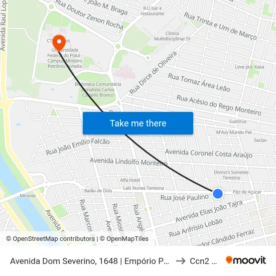 Avenida Dom Severino, 1648 | Empório Portobello to Ccn2 Ufpi map