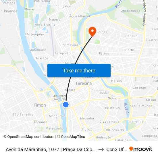 Avenida Maranhão, 1077 | Praça Da Cepisa to Ccn2 Ufpi map