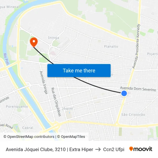 Avenida Jóquei Clube, 3210 | Extra Hiper to Ccn2 Ufpi map