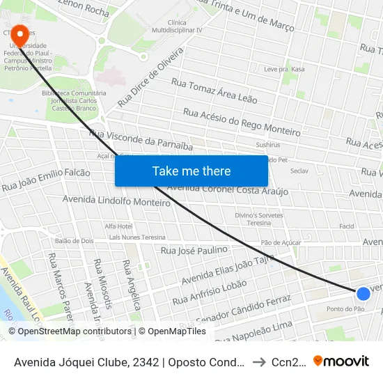 Avenida Jóquei Clube, 2342 | Oposto Cond. Morada Dos Orixás to Ccn2 Ufpi map