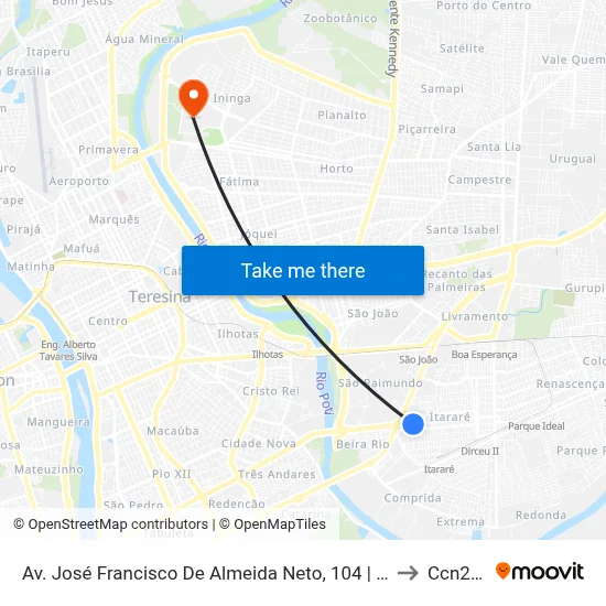 Av. José Francisco De Almeida Neto, 104 | Rangel Parafusos to Ccn2 Ufpi map