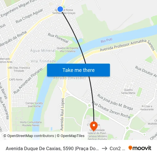 Avenida Duque De Caxias, 5590 |Praça Do Buenos Aires to Ccn2 Ufpi map