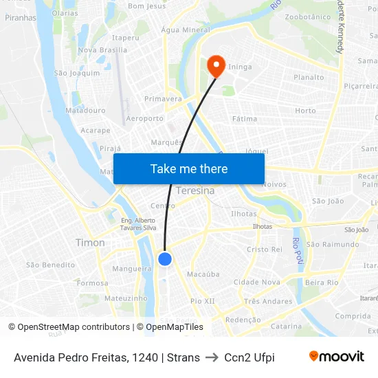 Avenida Pedro Freitas, 1240 | Strans to Ccn2 Ufpi map