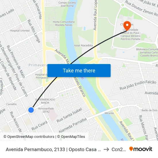 Avenida Pernambuco, 2133 | Oposto Casa Frederico Ozanam to Ccn2 Ufpi map