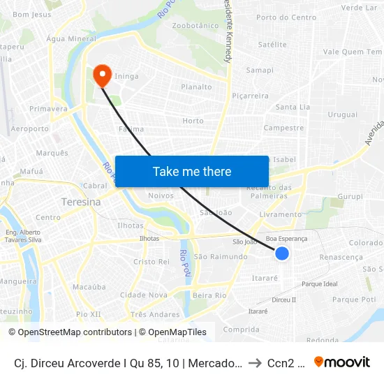 Cj. Dirceu Arcoverde I Qu 85, 10 | Mercado Do Dirceu 1 to Ccn2 Ufpi map