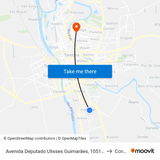 Avenida Deputado Ulisses Guimarães, 1051 | U.E. Domício Magalhães to Ccn2 Ufpi map