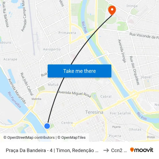 Praça Da Bandeira - 4 | Timon, Redenção E Três Andares to Ccn2 Ufpi map