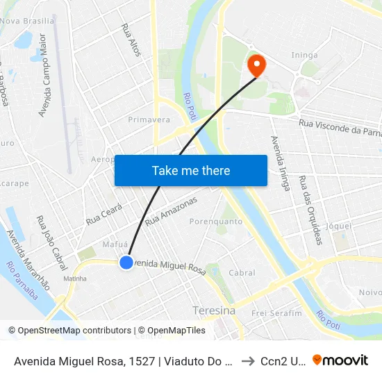 Avenida Miguel Rosa, 1527 | Viaduto Do Mafuá to Ccn2 Ufpi map