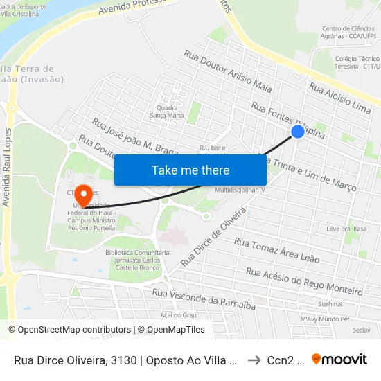 Rua Dirce Oliveira, 3130 | Oposto Ao Villa Bella Residence to Ccn2 Ufpi map