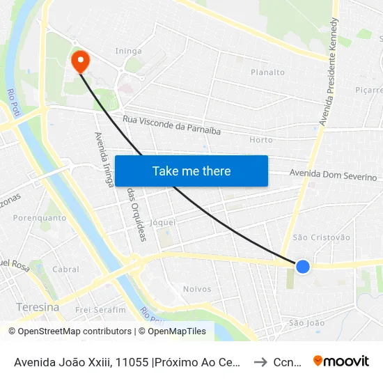Avenida João Xxiii, 11055 |Próximo Ao Cemitério São Judas Tadeu to Ccn2 Ufpi map
