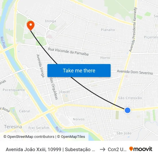 Avenida João Xxiii, 10999 | Subestação Jockey to Ccn2 Ufpi map