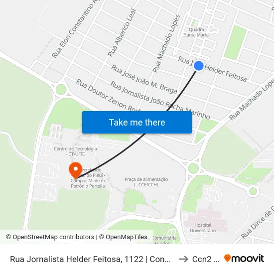 Rua Jornalista Helder Feitosa, 1122 | Cond. Santa Mônica to Ccn2 Ufpi map