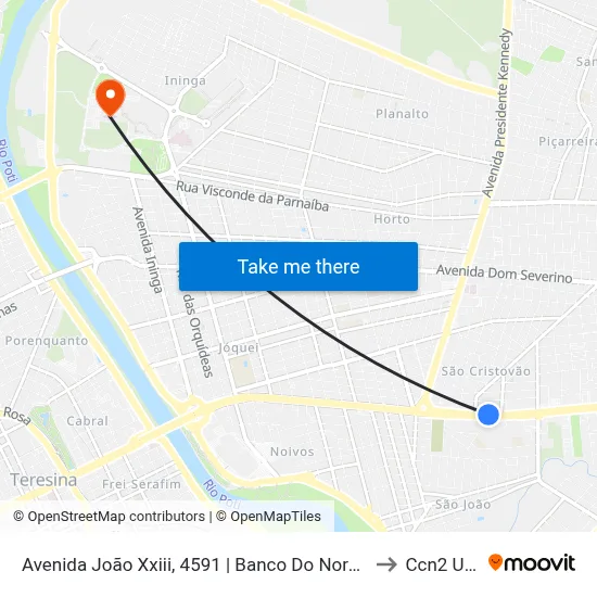 Avenida João Xxiii, 4591 | Banco Do Nordeste to Ccn2 Ufpi map
