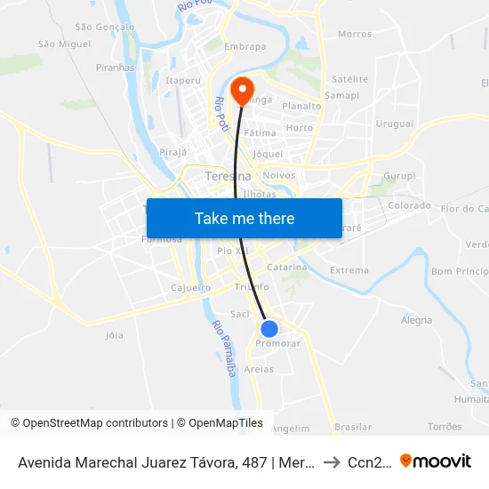 Avenida Marechal Juarez Távora, 487 | Mercado Do Parque Piauí to Ccn2 Ufpi map