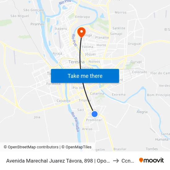 Avenida Marechal Juarez Távora, 898 | Oposto Ao Colégio São José to Ccn2 Ufpi map