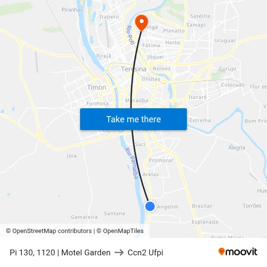 Pi 130, 1120 | Motel Garden to Ccn2 Ufpi map
