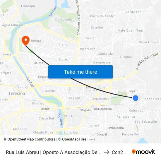 Rua Luis Abreu | Oposto A Associação De Moradores to Ccn2 Ufpi map