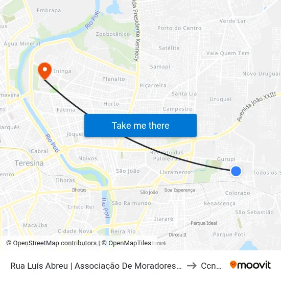Rua Luís Abreu | Associação De Moradores Do Alto Da Ressurreição to Ccn2 Ufpi map