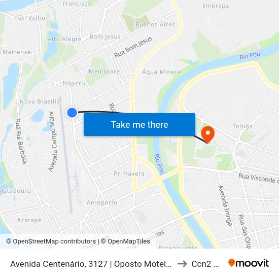 Avenida Centenário, 3127 | Oposto Motel Baobás to Ccn2 Ufpi map